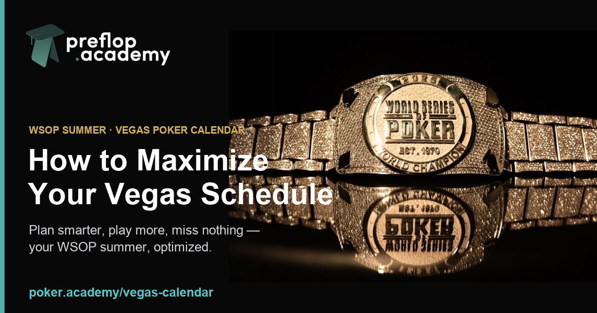 How to Maximize Your Vegas Poker Schedule